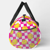 Rosa-Happy-Gesicht Karo Groovy Duffle Bag (Rechts)