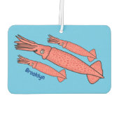 Rosa-Happy-Tintenfisch-Cartoon-Abbildung Autolufterfrischer (Rückseite)