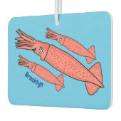 Rosa-Happy-Tintenfisch-Cartoon-Abbildung Autolufterfrischer (Links)