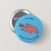 Rosa-Happy-Tintenfisch-Cartoon-Abbildung Button (Vorne & Hinten)