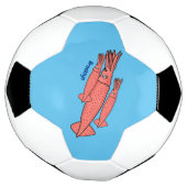 Rosa-Happy-Tintenfisch-Cartoon-Abbildung Fußball (Gedreht)