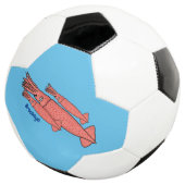 Rosa-Happy-Tintenfisch-Cartoon-Abbildung Fußball (Dreiviertel)