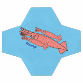 Rosa-Happy-Tintenfisch-Cartoon-Abbildung Fußball (Flach)