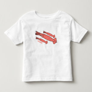 Rosa-Happy-Tintenfisch-Cartoon-Abbildung Kleinkind T-shirt