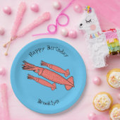 Rosa-Happy-Tintenfisch-Cartoon-Abbildung Pappteller (Party)