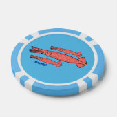 Rosa-Happy-Tintenfisch-Cartoon-Abbildung Pokerchips (Einzeln)