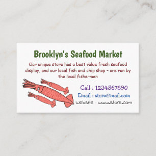 Rosa-Happy-Tintenfisch-Cartoon-Abbildung Visitenkarte