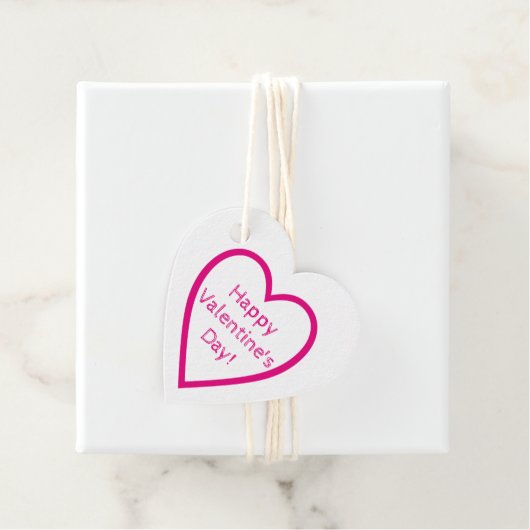Rosa Happy Valentine's Day Valentine Herz Geschenkanhänger (Beispiel)