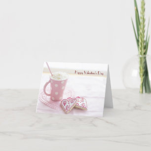 Rosa-Happy-Valentinstag Dankeskarte