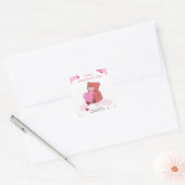 Rosa-Happy-Valentinstag Quadratischer Aufkleber (Umschlag)
