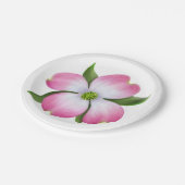 Rosa Hartriegel-Blumen-Teller Pappteller (Schrägansicht)
