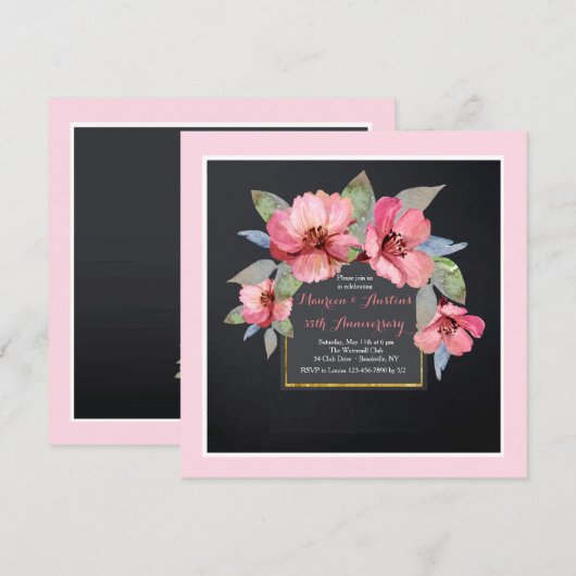 Rosa Hartriegel-Einladung Einladung (Vorne/Hinten)