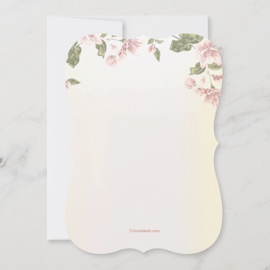 Rosa Hartriegel-Einladung Einladung (Rückseite)