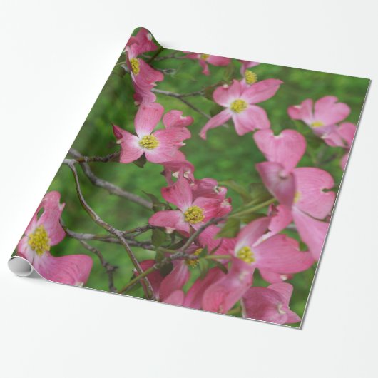 Rosa Hartriegel-Geschenk-Packpapier Geschenkpapier (Ungerollt)