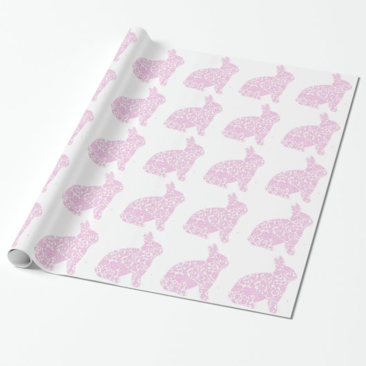 Rosa Häschen-Packpapier Geschenkpapier (Ungerollt)