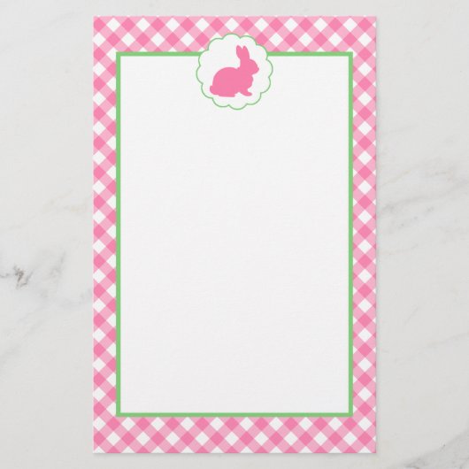 Rosa Häschen-Silhouette Briefpapier (Vorderseite)