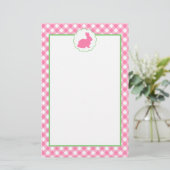 Rosa Häschen-Silhouette Briefpapier (Stehend Vorderseite)