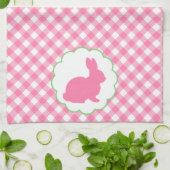 Rosa Häschen-Silhouette Handtuch (Gefaltet)