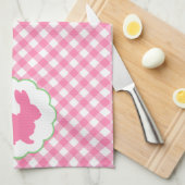 Rosa Häschen-Silhouette Handtuch (Viertel Falte)