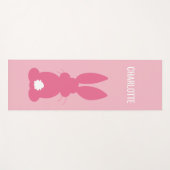 Rosa Häschen-Silhouette-personalisiertes süßes Yogamatte (Vorderseite (Horizontal))