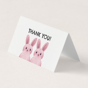 Rosa Hase danke Visitenkarten