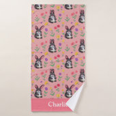 Rosa Hase Kinder Badehandtuch (Badehandtuch)