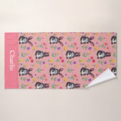 Rosa Hase Kinder Badehandtuch (Badehandtuch)