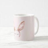 Rosa Hasenohren Wimpern Kaffeetasse (VorderseiteRechts)