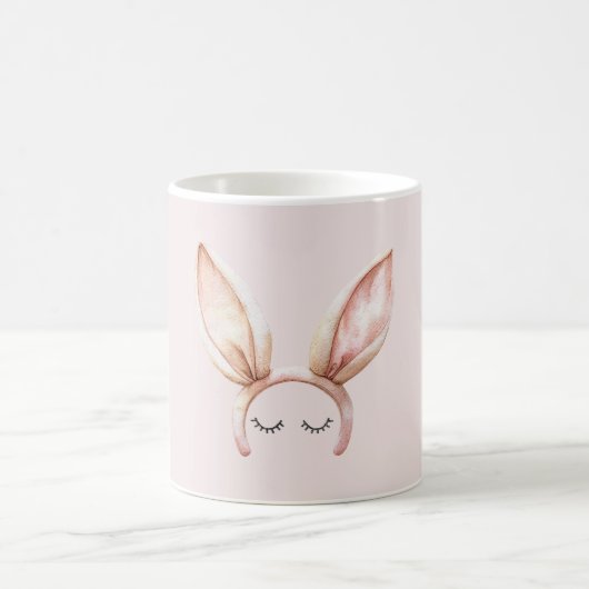 Rosa Hasenohren Wimpern Kaffeetasse (Mittel)