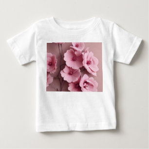 Rosa Hauch Rosen Ästhetisches Blumenmuster Baby T-shirt