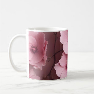 Rosa Hauch Rosen Ästhetisches Blumenmuster Kaffeetasse