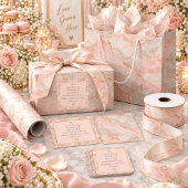 Rosa Hauch & Silber Kintsugi Geschenkpapier