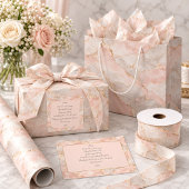 Rosa Hauch & Silber Kintsugi Geschenkpapier