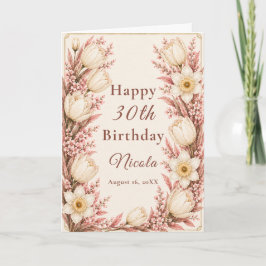 Rosa Hauch und Champagner-Geburtstag Karte