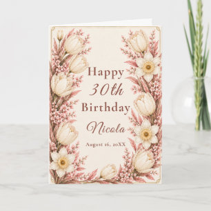 Rosa Hauch und Champagner-Geburtstag Karte