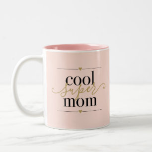 Rosa Hauch und Gold Kühle Super-Mum Moderne Elegan Zweifarbige Tasse
