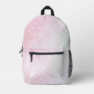 Rosa Hauch und sanfte Minzmuster AI-Kunst  Bedruckter Rucksack