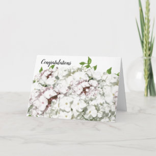 Rosa Hauch und weiße Blumen Gratulationskarte Karte