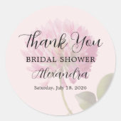 Rosa Hauch-Wildblumen-Hochzeitsshower-Dankeschön Runder Aufkleber (Vorderseite)