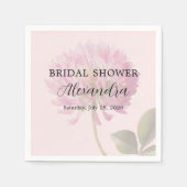 Rosa Hauch Wilde Blumen Brautparty Serviette (Vorderseite)