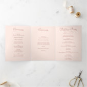 Rosa Hauchrosa Hochzeitsprogramme Dreifach-gefaltete Programmkarte (Innenseite)