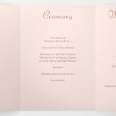 Rosa Hauchrosa Hochzeitsprogramme Dreifach-gefaltete Programmkarte (Innenseite Mitte)