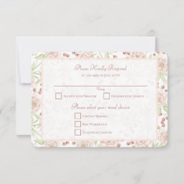 Rosa Hauchrosa Vintage Hochzeit RSVP Antwort Einladung