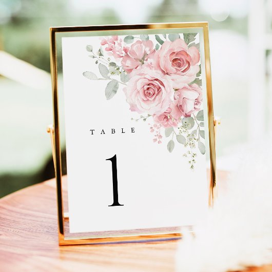 Rosa Hauchrosen-Hochzeitstischnummern