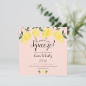 Rosa Hauptpresse Lemons Brautparty Einladung (Stehend Vorderseite)