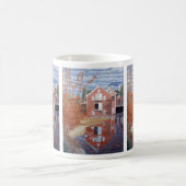Rosa Haus im Herbst Kaffeetasse (Mittel)