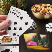 Rosa Haus Spielkarten (In Situ)