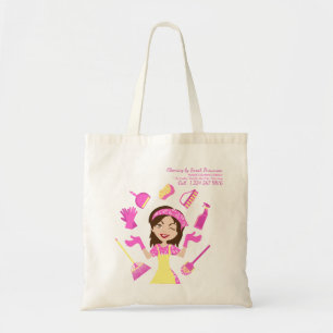 Rosa Hausreinigung Mai Cute Reinigungsdienst Tägli Tragetasche