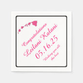 Rosa Hawaiianische Abschluss-Papierservietten Serviette (Vorderseite)