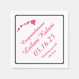 Rosa Hawaiianische Abschluss-Papierservietten Serviette